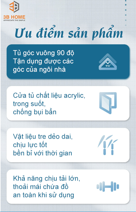 Kệ góc tường thông minh 3B Home K03